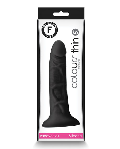 Colours Pleasures 5" Thin Dildo - Black - Empower Pleasure