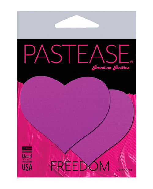 Pastease Basic Heart Black Light Reactive - Neon Purple O/S - Empower Pleasure