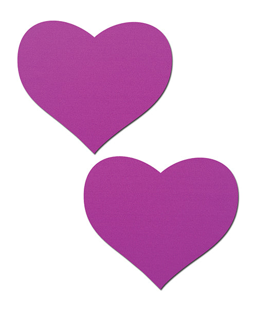 Pastease Basic Heart Black Light Reactive - Neon Purple O/S - Empower Pleasure