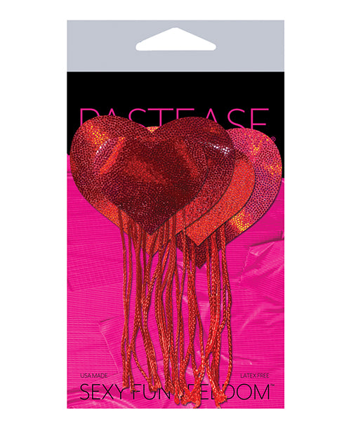 Pastease Tassel Holographic Heart - Red - Empower Pleasure