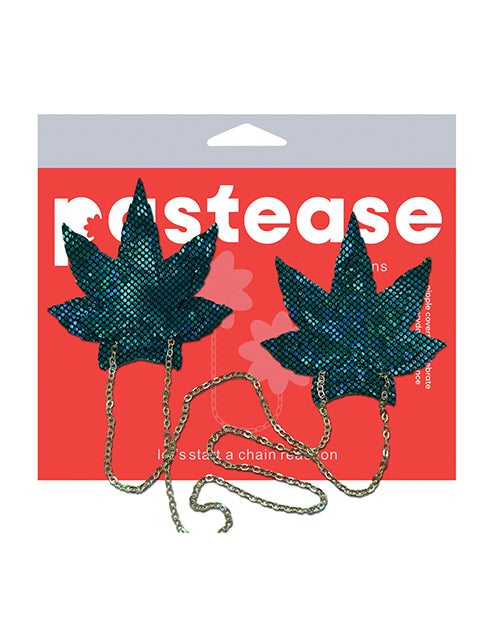 Pastease Chains Disco Weed Leaf - Green O/S - Empower Pleasure