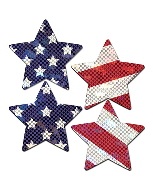 Pastease Premium Petites Glittering Stars & Stripes  - Red/White/Blue O/S - Empower Pleasure