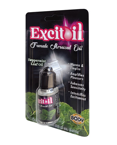 Body Action Excitoil Peppermint Arousal Oil - .5 oz Bottle Carded - Empower Pleasure