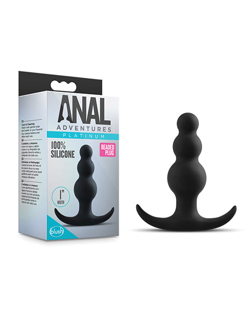 Blush Anal Adventures Beaded Plug - Black - Empower Pleasure