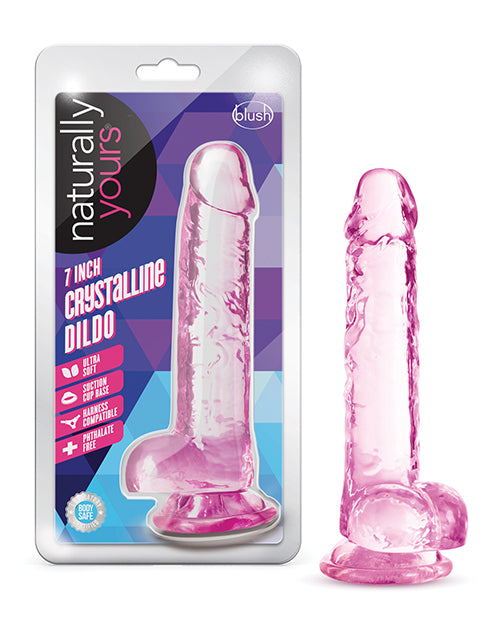 Blush Naturally Yours 7" Crystalline Dildo - Rose - Empower Pleasure