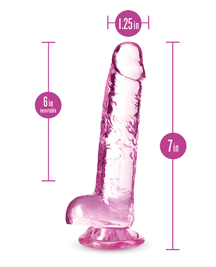 Blush Naturally Yours 7" Crystalline Dildo - Rose - Empower Pleasure