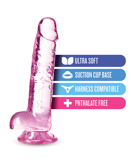 Blush Naturally Yours 7" Crystalline Dildo - Rose - Empower Pleasure