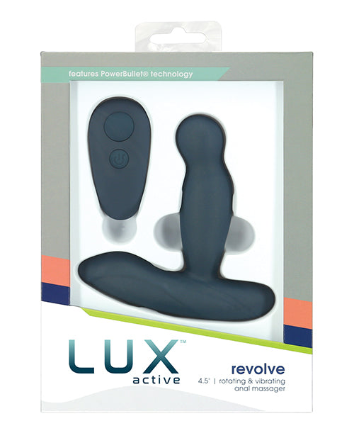 Lux Active Revolve 4.5" Rotating & Vibrating Anal Massager - Dark Blue - Empower Pleasure