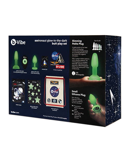 b-Vibe Asstronaut Butt Play Set - Glow in the Dark - Empower Pleasure