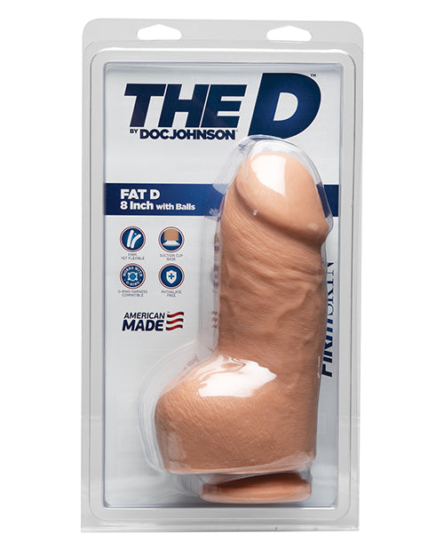 The D 8" Fat D w/Balls - Assorted Colors - Empower Pleasure