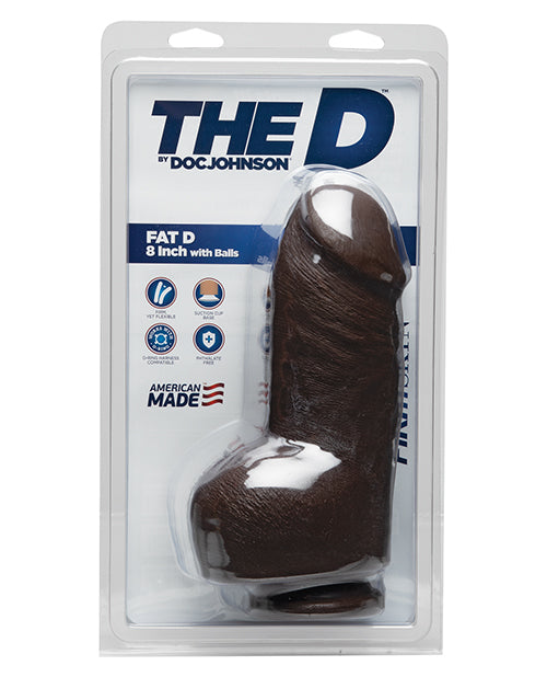 The D 8" Fat D w/Balls - Assorted Colors - Empower Pleasure