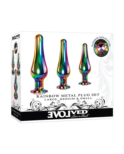 Evolved Rainbow Metal Plug set - Empower Pleasure