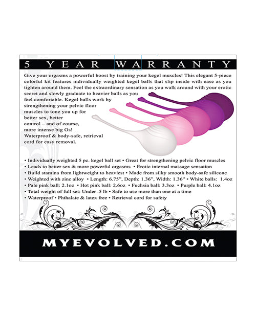 Evolved Tight & Delight 5 pc Weighted Kegel Ball Set - Assorted Colors - Empower Pleasure