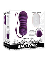 Evolved Eager Egg Vibrating & Thrusting Egg with Remote - Purple - Empower Pleasure