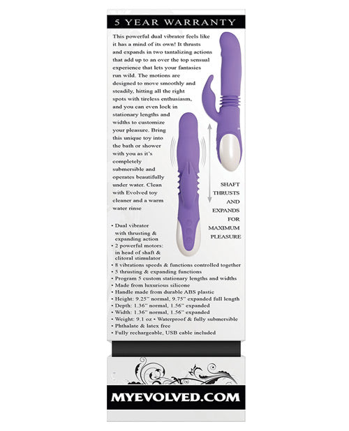 Evolved Thick & Thrust Bunny Dual Stim Rechargeable - Purple - Empower Pleasure