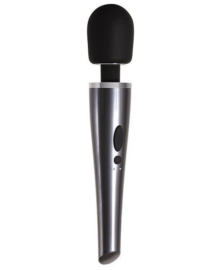 Evolved Mighty Metallic Wand - Gray/Black - Empower Pleasure