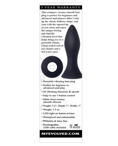 Evolved Mini Butt Plug - Black - Empower Pleasure