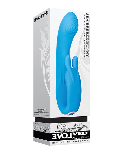 Evolved Sea Breeze Bunny Rechargeable Dual Stim - Blue - Empower Pleasure