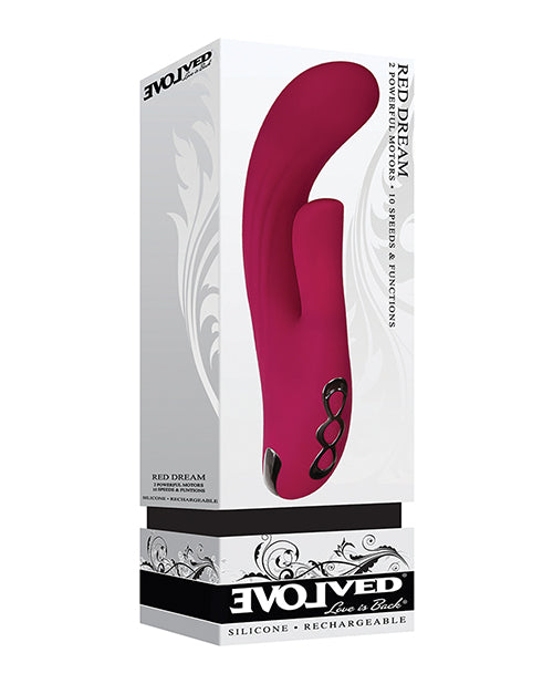 Evolved Red Dream Dual Stim - Burgundy - Empower Pleasure