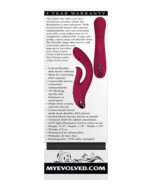 Evolved Red Dream Dual Stim - Burgundy - Empower Pleasure