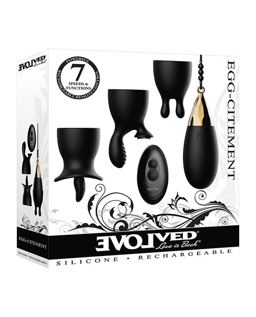 Evolved Egg Citement Rechargeable Bullet - Black/Gold - Empower Pleasure