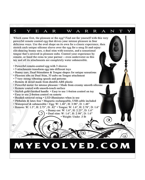 Evolved Egg Citement Rechargeable Bullet - Black/Gold - Empower Pleasure