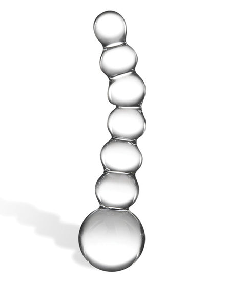 Glas 5" Curved Glass Beaded Dildo - Empower Pleasure