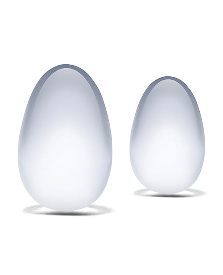 Glas 2 pc Glass Yoni Eggs Set - Clear - Empower Pleasure