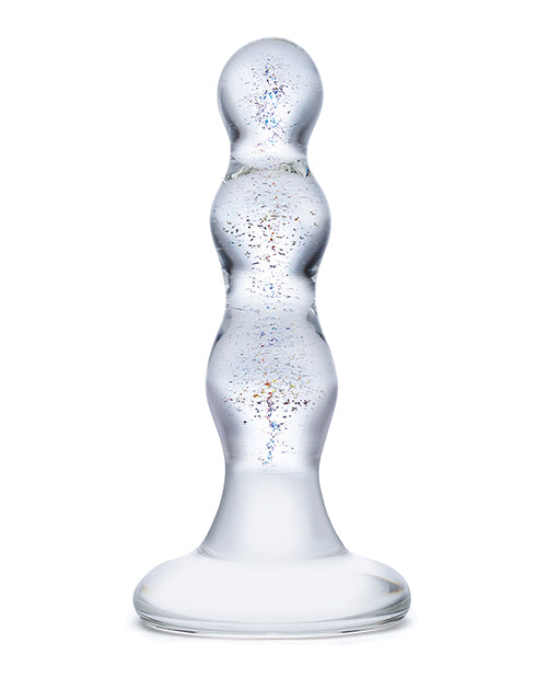 Glas Triple Play Beaded Butt Plug - Clear - Empower Pleasure