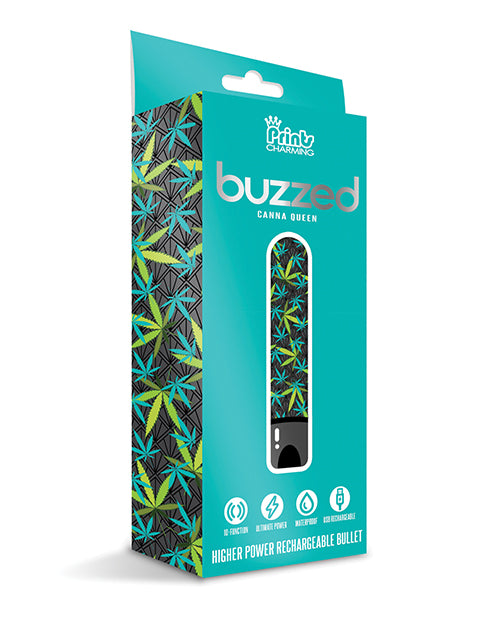 Buzzed 3.5" Rechargeable Bullet - Canna Queen Black - Empower Pleasure