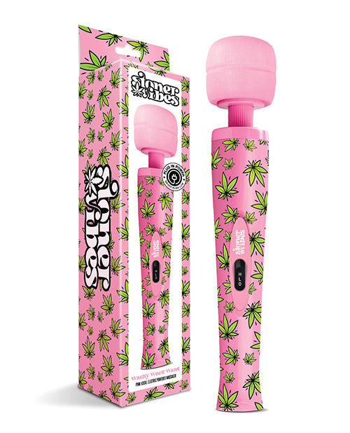 Stoner Vibes Wacky Weed Wand Massager - Pink Kush - Empower Pleasure