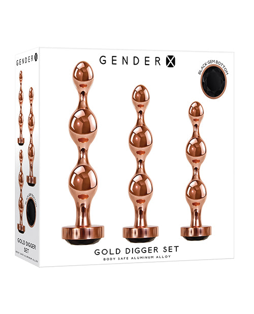 Gender X Gold Digger Set - Rose Gold/Black - Empower Pleasure