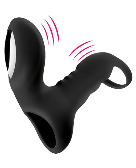 Bliss Shaft Rider Vibrating Cock Ring Sleeve - Black - Empower Pleasure