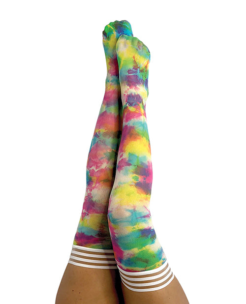 Kix'ies Gilly Tie Die Thigh High Bright Color C - Empower Pleasure