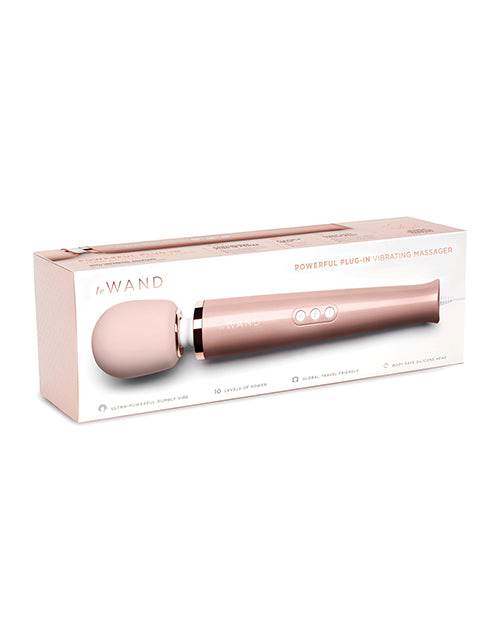 Le Wand Powerful Plug-In Vibrating Massager - Rose Gold - Empower Pleasure