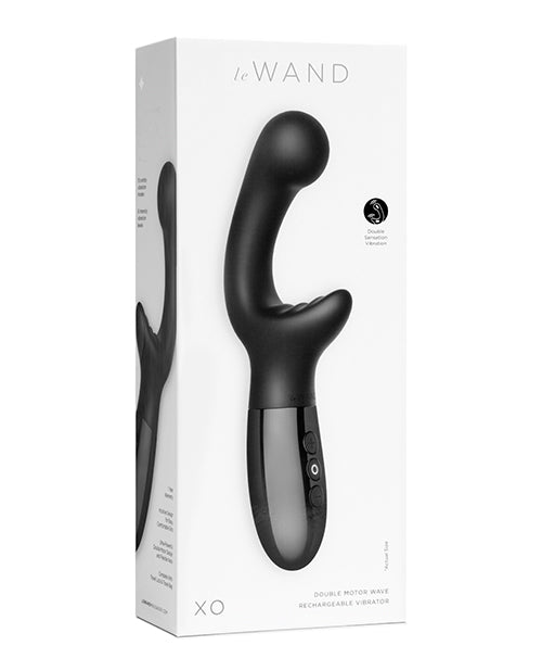 Le Wand XO Double Motor Wave Rechargeable Vibrator - Black - Empower Pleasure