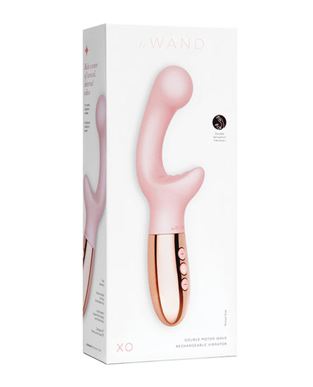 Le Wand XO Double Motor Wave Rechargeable Vibrator - Rose Gold - Empower Pleasure