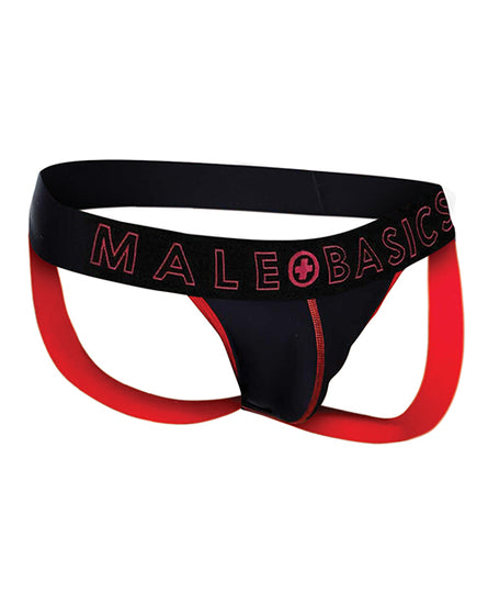 Male Basics Neon Jockstrap Red MD - Empower Pleasure