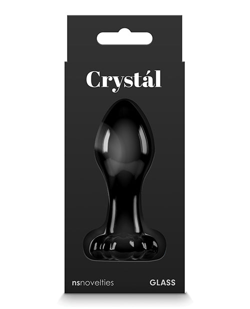 Crystal Flower Butt Plug - Black - Empower Pleasure