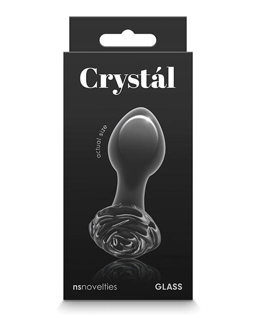 Crystal Rose Butt Plug - Black - Empower Pleasure