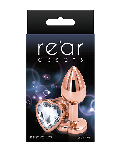 Rear Assets Rose Gold Heart Small - Clear - Empower Pleasure