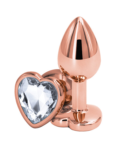 Rear Assets Rose Gold Heart Small - Clear - Empower Pleasure