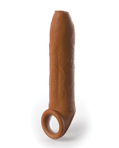 Fantasy X-tensions Elite Uncut 7" Extension Sleeve w/Strap - Tan - Empower Pleasure