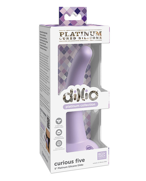 Dillio Platinum 5" Curious Five Silicone Dildo - Purple - Empower Pleasure