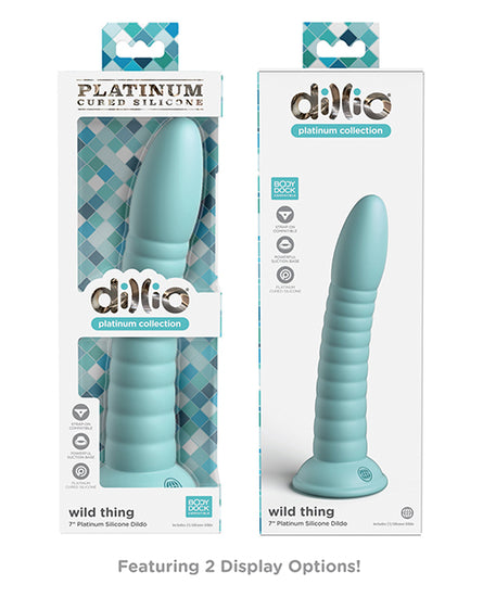 Dillio Platinum 7" Wild Thing Silicone Dildo - Teal - Empower Pleasure