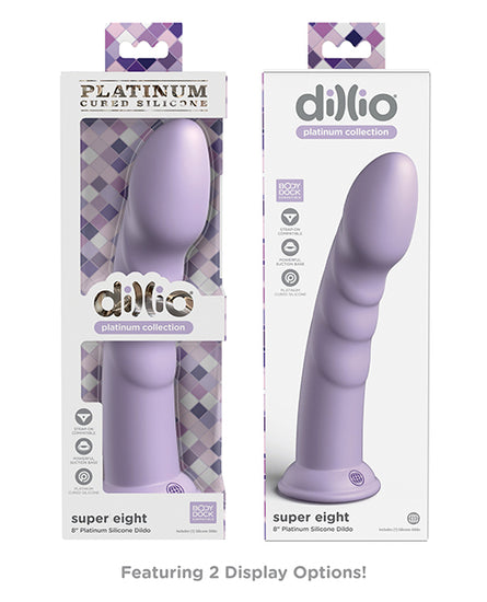 Dillio Platinum 8" Super Eight Silicone Dildo - Purple - Empower Pleasure