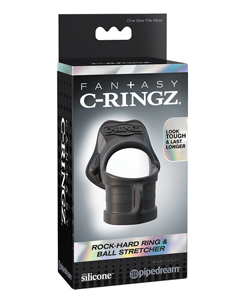 Fantasy C-Ringz Rock Hard Ring & Ball Stretcher - Black - Empower Pleasure