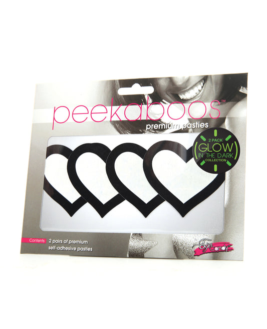 Peekaboo Glow in the Dark Hearts - Pack of 2 - Empower Pleasure