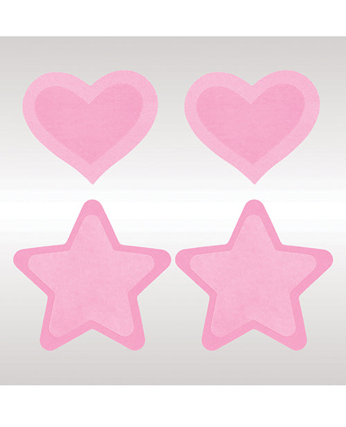 Peekaboos Glow in the Dark Hearts & Stars - Hot Pink 2 Pairs - Empower Pleasure