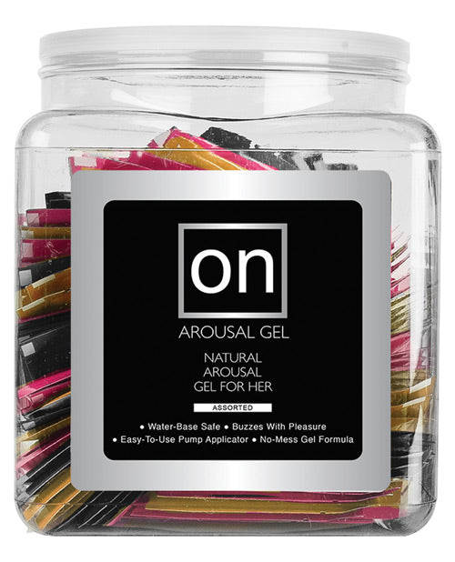 On for Her Arousal Gel Single Use Packet Tub - Asst. Flavor - Empower Pleasure